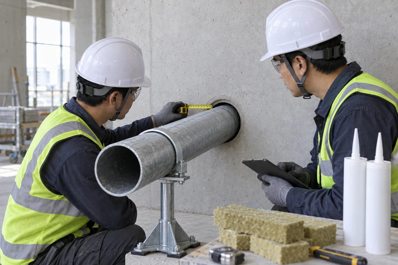 Educational illustration for Listed penetration firestop installation