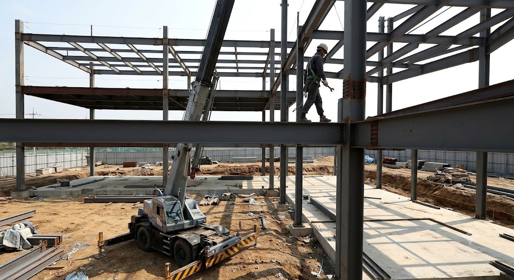 Steel Column and Beam Erection