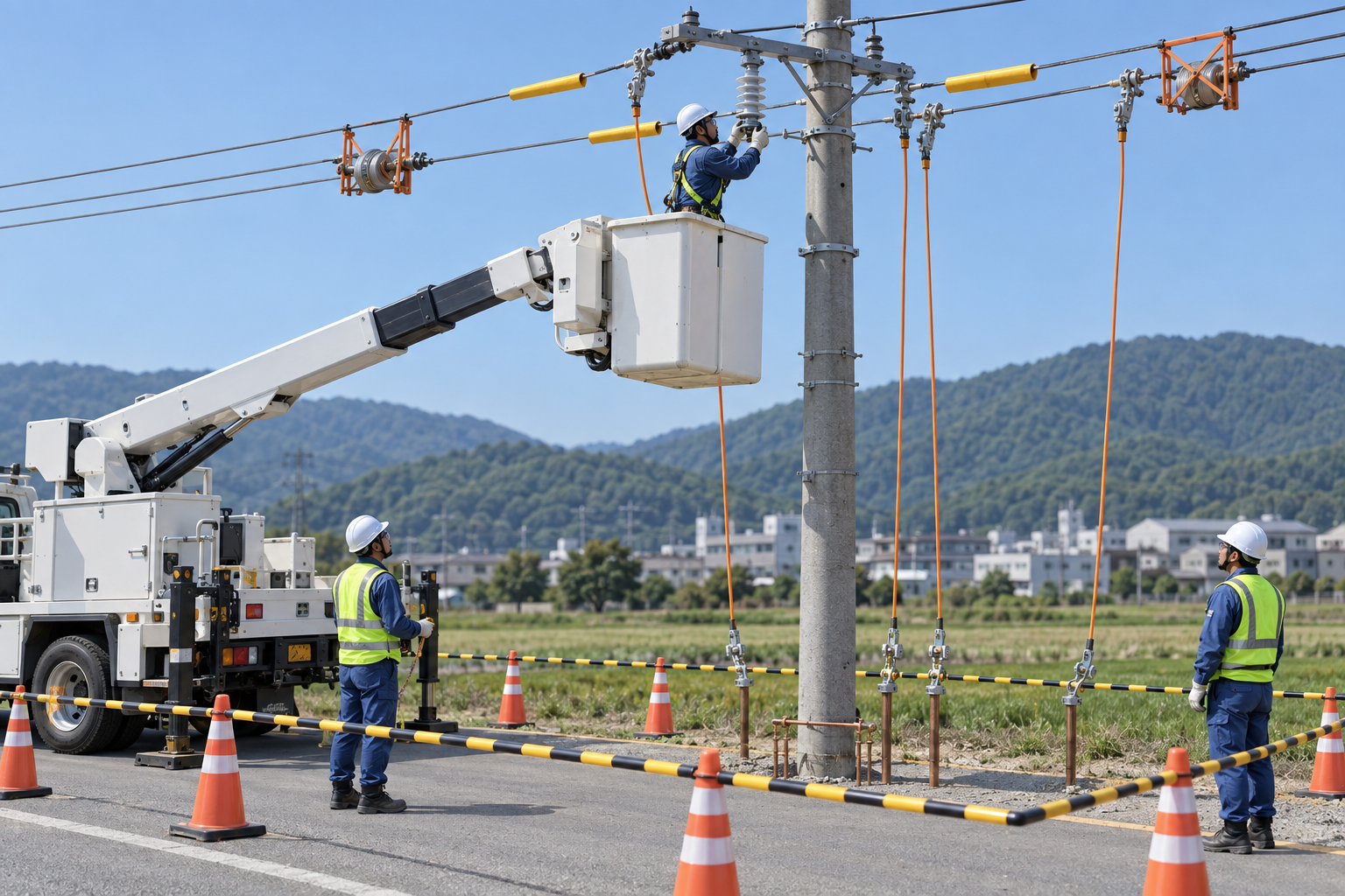 Educational illustration for Deenergized overhead-line insulator replacement