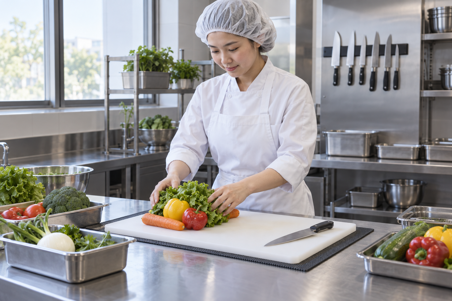 Educational illustration for Manual kitchen-knife food preparation