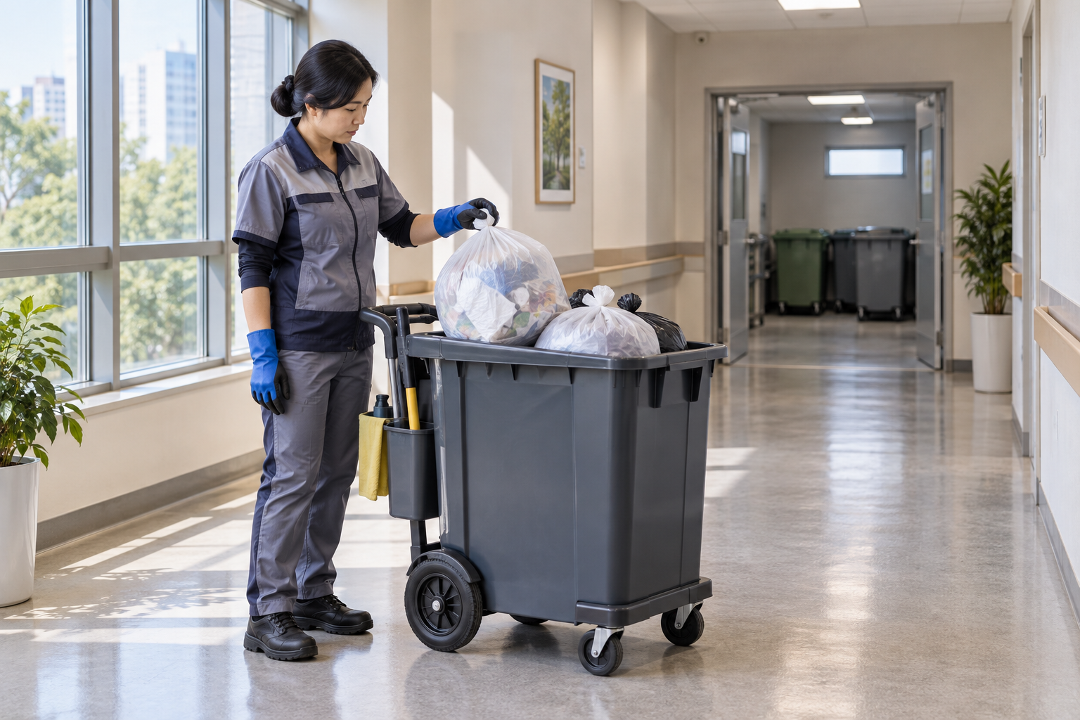 Educational illustration for Indoor general-waste bag collection